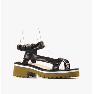 All Black T Lugg Sandal